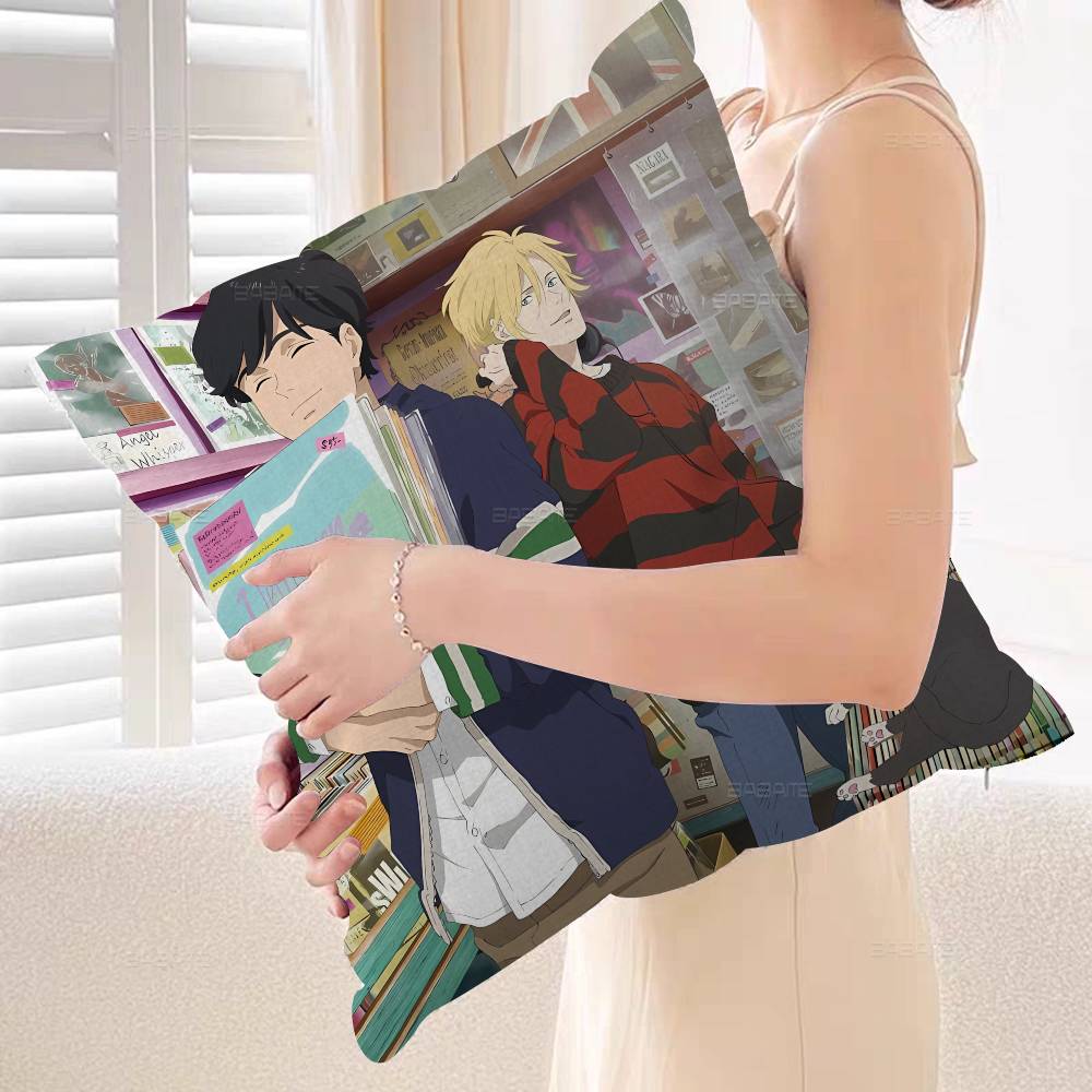 Banana Fish Pillow Cover for Bedroom Room and Living Room Sofa Decorative Cushion Cover