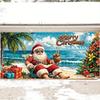 1pc2D flat, Christmas polyester garage door banner, Santa Claus seascape pattern, no power required wsj