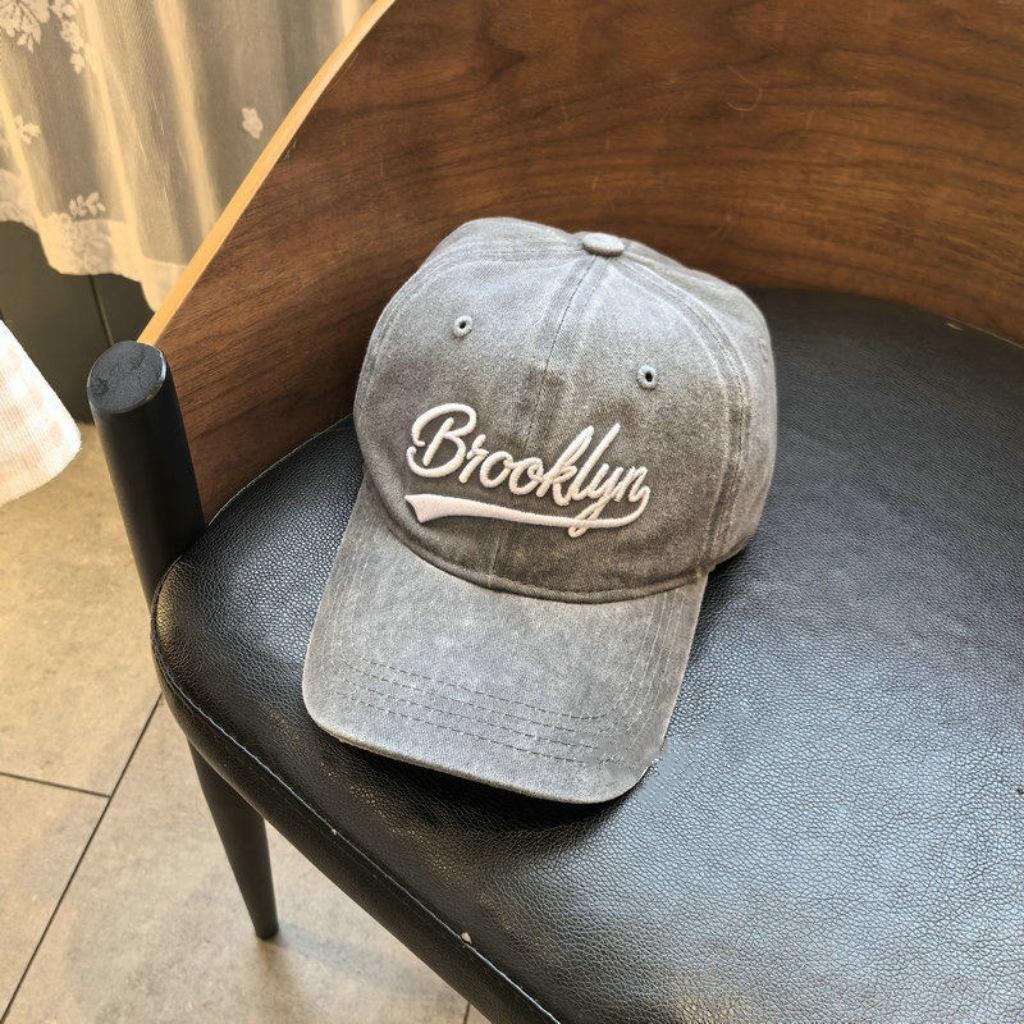 1 шт. Стильные Бейсболки с Вышивкой “Brooklyn” для Женщин, Дышащие Корейские Ретро Стиль, Унисекс, Модные Летние Кепки, Защита от Солнца