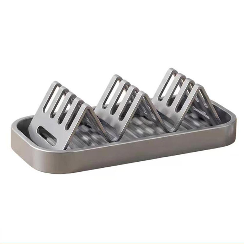 Waterproof Bathroom Soap Dish Self Draining Kitchen Storage Holder W-Shaped Soap Rack Restaurant