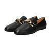 Loafers Round Toe Sacket Chain Loafers F31609 Black Cm [Fabiorsconi] Women's 23.5