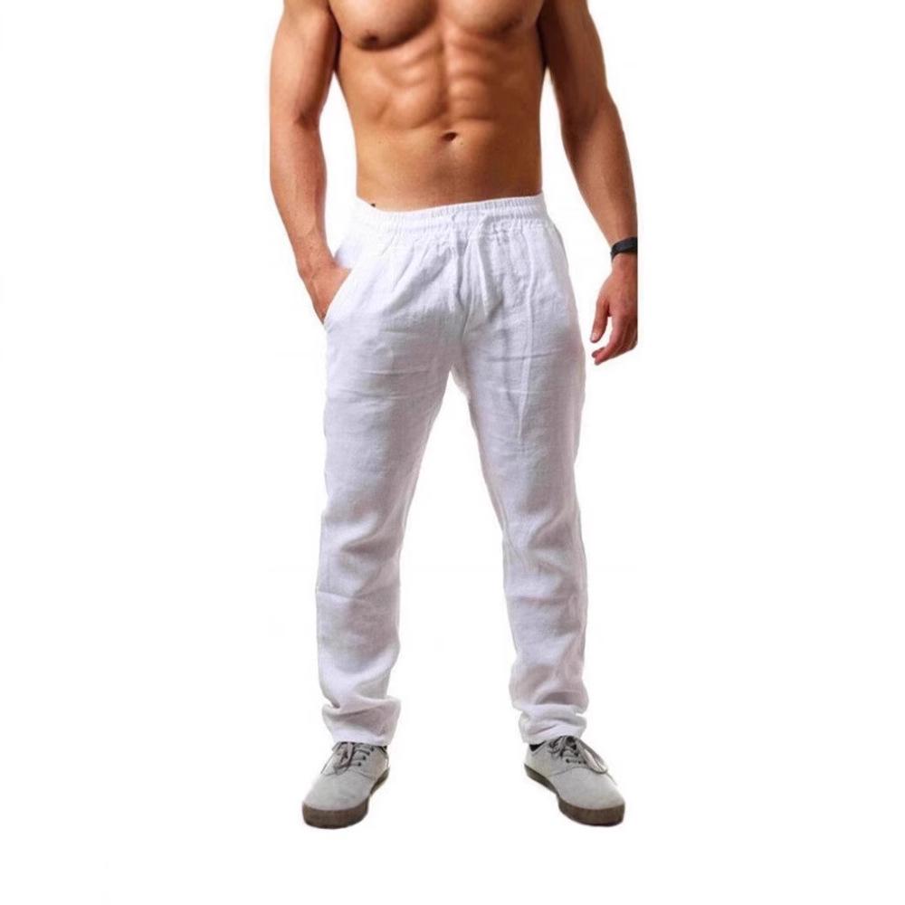 Men's Solid Color Drawstring Hip Hop Cotton Linen Casual Pants (Summer 2025)