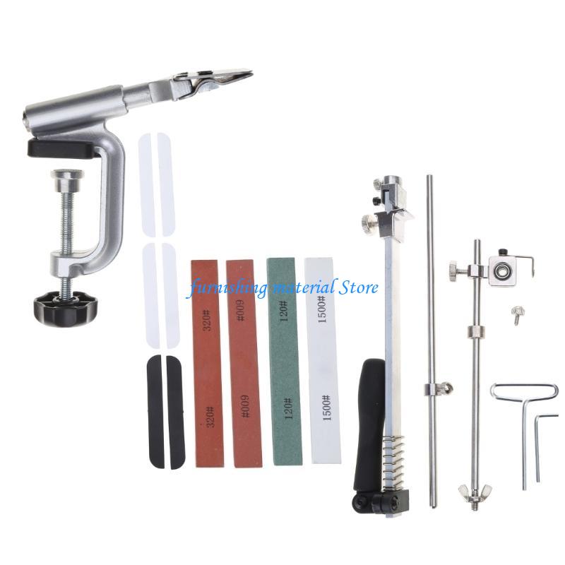 Y5GD RX-008 Professional Knife Sharpener 360° Rotation Design Fixed-Angle Kitchen Sharpener with 10 Whetstones