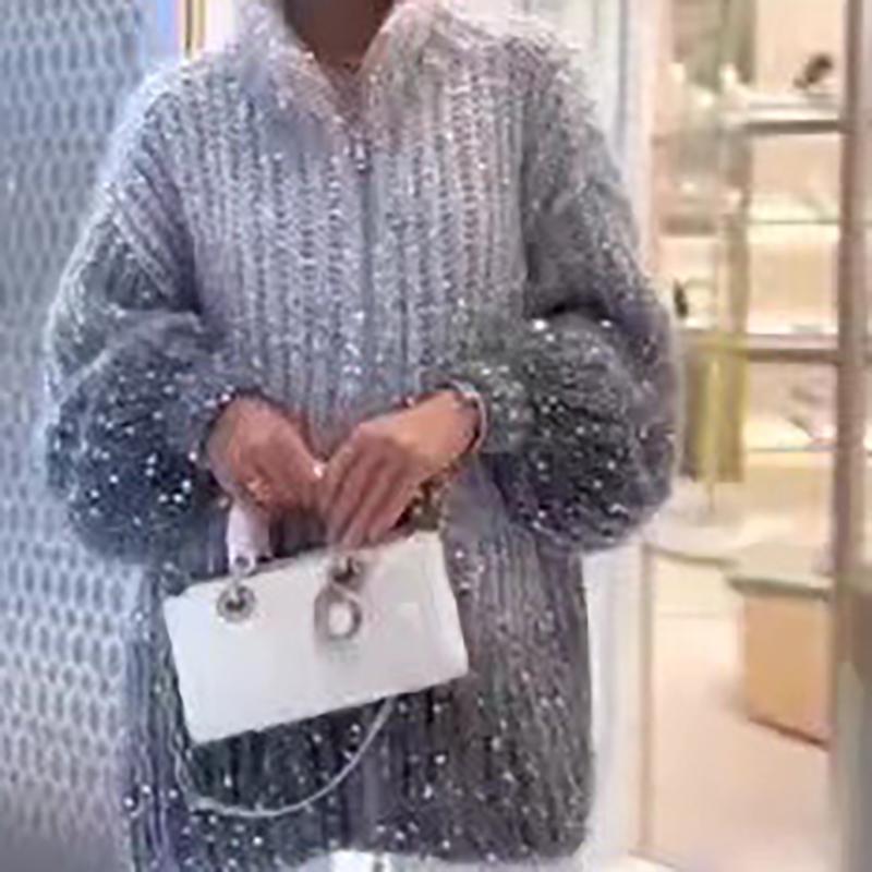 Осень-зима кардиган куртка свободный с капюшоном вязаный свитер пальто женская зима