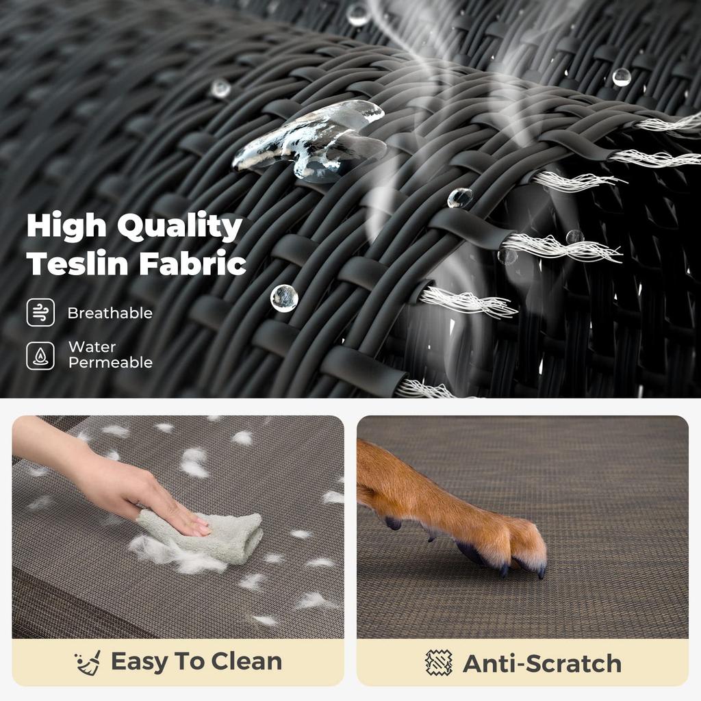 Veehoo Dog Outdoor Raised Dog Cot для большой охлаждающей кемпинговой кровати для домашних животных с наклонным подголовником для использования в помещении и на открытом воздухе, моющаяся и дополнительная серая кровать/кровать для собак,