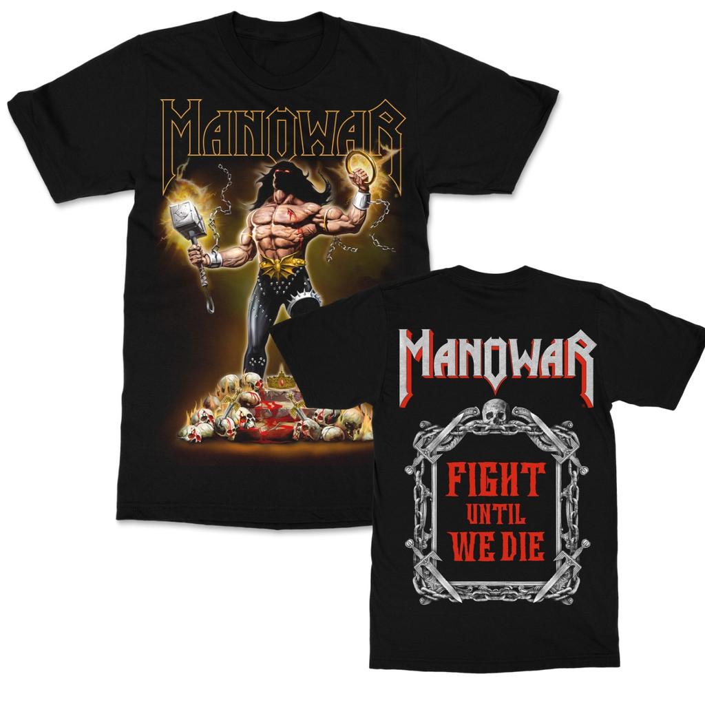2026 Hot Sale Retro Manowar Graphic Cotton T-shirt Unisex Summer Short Sleeve Fashion Brand Tee Men Women Luxury Casual Vintage Tees Loose Top