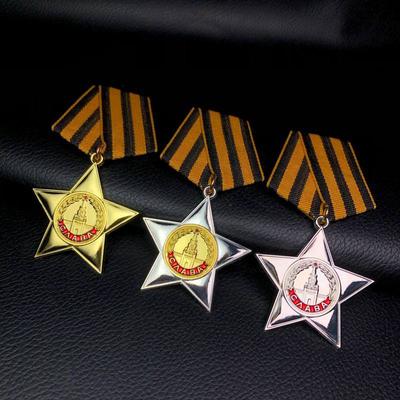 Советская медаль Славы, металлическая брошь с пятиконечной звездой, иностранный сувенирный значок, булавка для броши, памятная медаль
