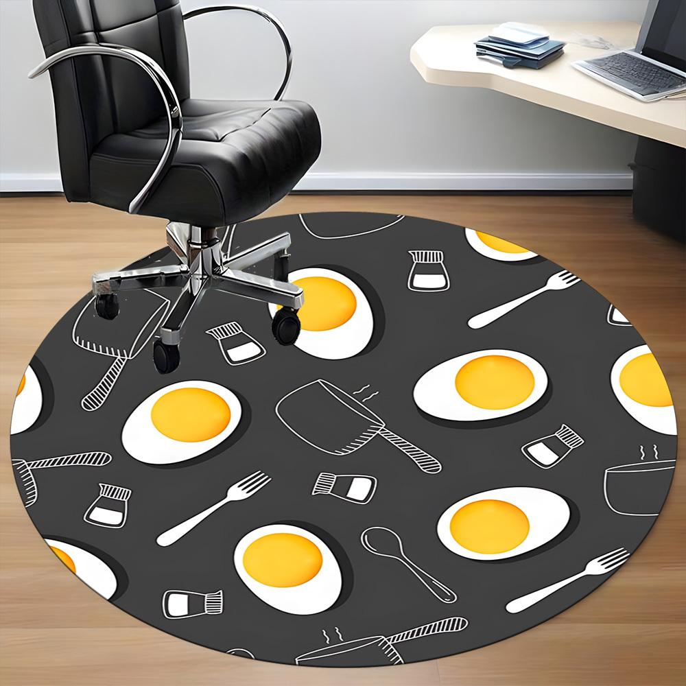 1pc Egg Pattern Chair Carpet for Office Non Slip, Lightweight, Machine Washable Rug for Office Holiday Decor