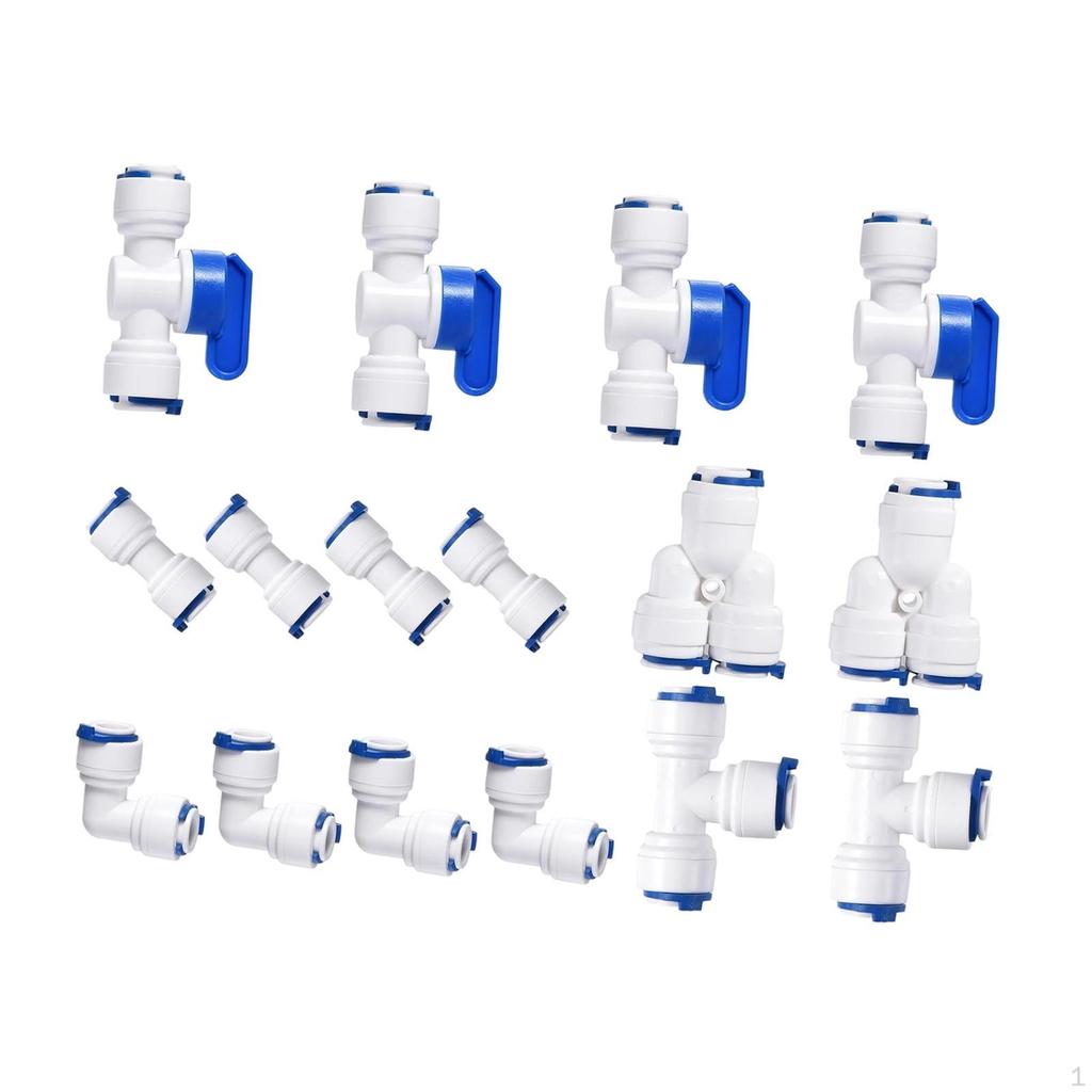 1/4 дюйма наружный диаметр Быстроразъемное соединение для осмотического шарового крана + Т-образные и Y-образные фитинги Пуш-ту-фиттинги