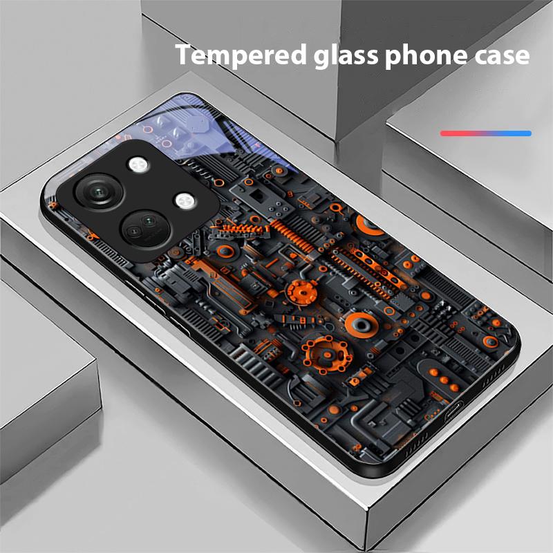 Схема расположения компонентов для OnePlus Nord 3 5 6T 7 Pro 8 12 10T Reno8 Lite 5G 10R Nord N30 Чехол для телефона из закаленного стекла с твердой оболочкой Черный
