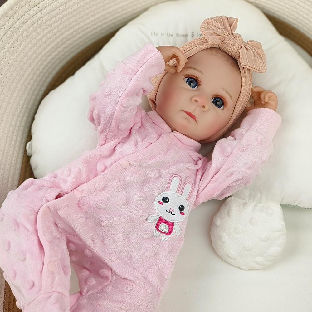 18 Inch Bettie Reborn Baby Girl Doll Full Silicone Body Can Bath Newborn Babies Doll Hand-draw Hair Lifelike Baby Doll Toy Kid's Holiday Surprise Gift