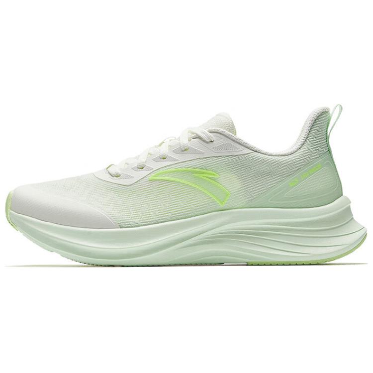 Anta Comfortable Versatile Breathable Rebound Lightweight Low-Top Casual Running Shoes Women Sneaker White Green 122525523-1