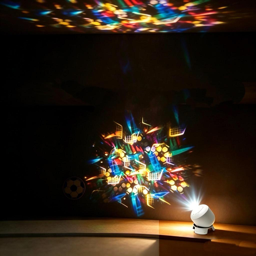 World Cup LED Projector Light | 360° Dynamic Rotating Starry Ocean Ambient Lamp USB Powered Bedroom Game Room Decor Gift