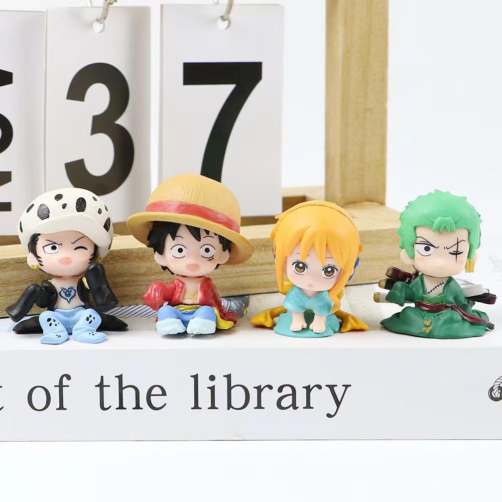 One Piece Action Figure Set With Luffy, Zoro, Nami, And Law Cute And Collectible Anime Toys