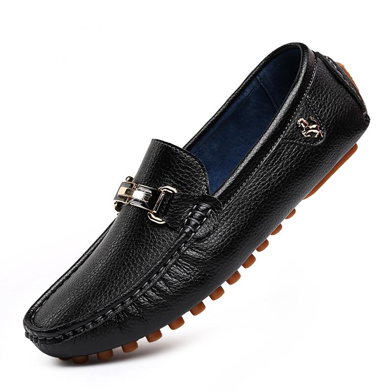 2024 White Loafers Men Handmade Leather Shoes Black Casual Driving Flats Blue Slip-On Moccasins Boat Shoes Plus Size 46 47 48