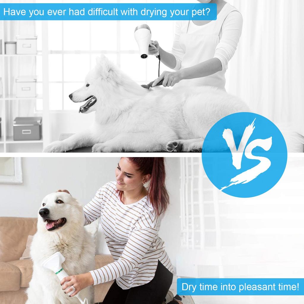 Портативная сушилка для собак 2-в-1, фен для волос для собак и щетка-расческа, сушилка для ухода за домашними животными, расческа для кошачьей шерсти, вентилятор для собачьего меха, низкая температура шума