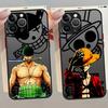 Чехол для телефона One Piece Зоро Луффи для iPhone XR XS X 14 15 Pro Max 6s 11 Pro Max 16 Pro 13 Pro 16e 7 8 SE SE 12 Mini Чехол из ТПУ