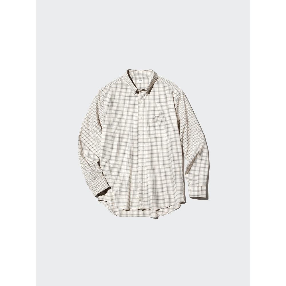 Uniqlo Япония Широкая Рубашка Клетка На Пуговицах