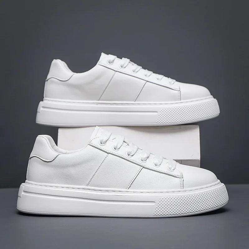 Модные новые кожаные кроссовки на платформе для мужчин, дизайнерские повседневные мужские роскошные кроссовки для сноубординга, модные весенне-осенние спортивные кроссовки Zapatos Hombre