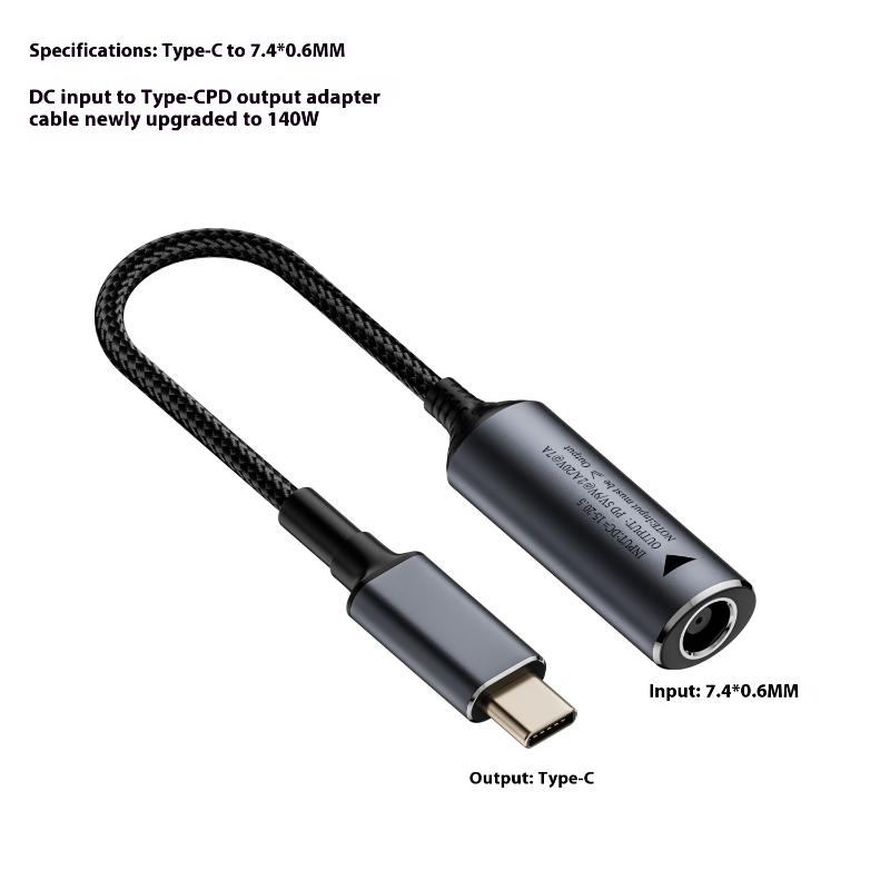 1 шт. Кабель для быстрой зарядки Для Macbook Huawei 140 Вт Универсальный для ноутбука 5 В 9 В 20 В DC Разъем-мама на USB Type-C PD Преобразователь адаптера питания