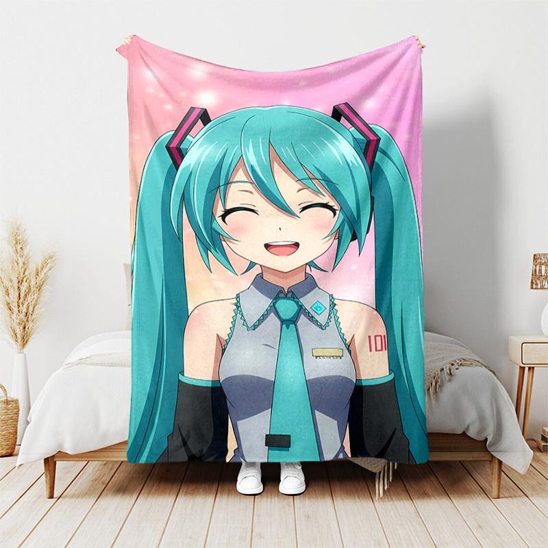 1pc Blanket - Hatsune Miku Print Design, Lightweight Blanket for Sofa, Bed- Soft &Warm, Gift for All Seasons