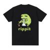 Смешная футболка с принтом лягушки Rippit, повседневная летняя футболка с коротким рукавом, уличная мода для мужчин, дышащий топ в стиле Харадзюку