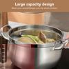 Stainless Steel Stock Pot 24cm Stockpot 201 Stainless Steel Spill Proof Soup Pot with Handle Lid Glass for Kitchen Cookware