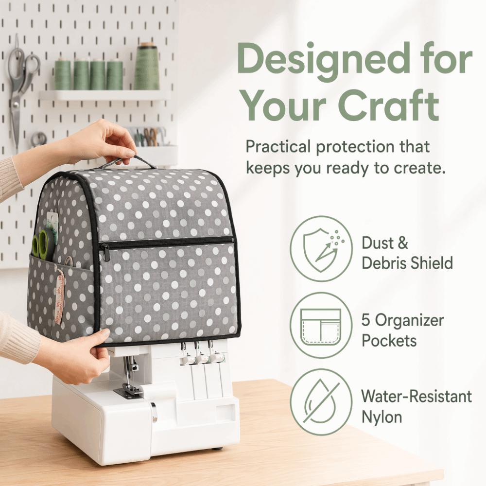 Dustproof Overlock Machine Protective Cover Protective Case for Singer/Brother Home Sewing
