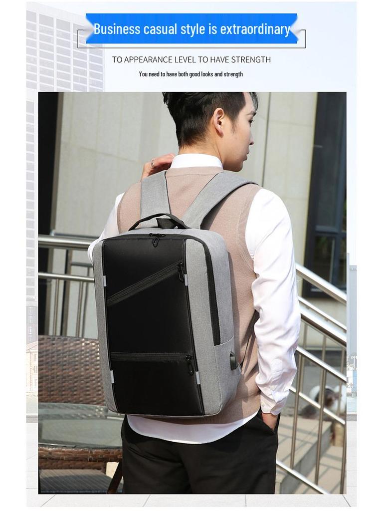 Мужской многофункциональный деловой рюкзак с USB-зарядкой и большой вместимостью