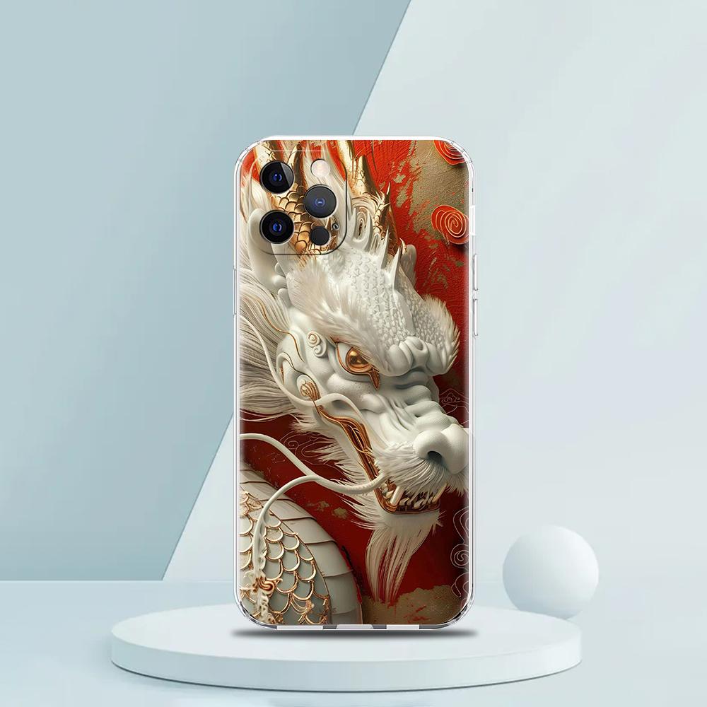 Мультяшный Чехол-Дракон для Телефона iPhone 16 15 14 13 12 Pro Max Прозрачный Мягкий для iPhone 11 Pro Max 7 8 Plus XS XR Силиконовый Чехол