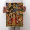 One Piece Retro Kraft Paper Anime Poster - Dorm Wall Decor