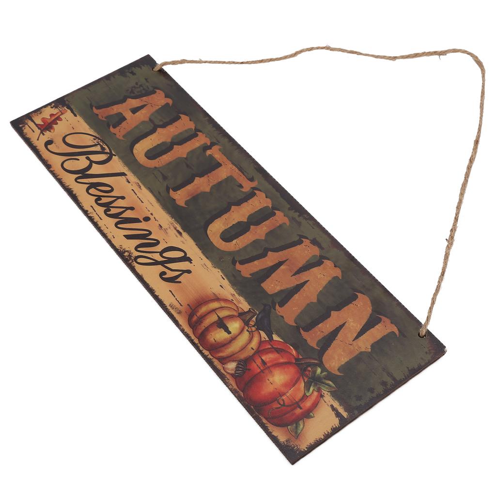 Wooden Door Hanging Plague with Pumpkin Sunflower Pattern for Indoor Outdoor Home DecorationJM00936