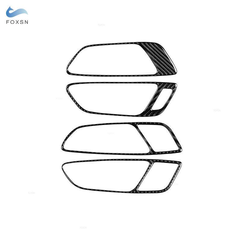 Soft Carbon Fiber For Seat Leon 2013 2014 2015 2016 2017 2018 Car Styling Interior Door Handle Bowl Frame Cover Trim
