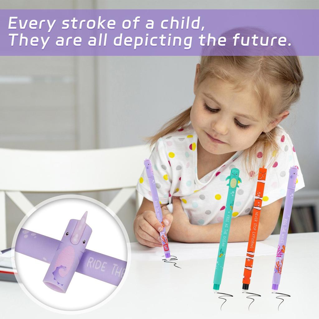Generisch Erasable Pen Set Special Edition 3 Pens Perfect Cute 1ml Refill