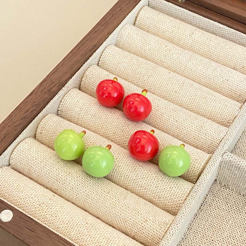 Новые мультяшные серьги Apple простые креативные милые серьги Apple для девочек ювелирные изделия подарки