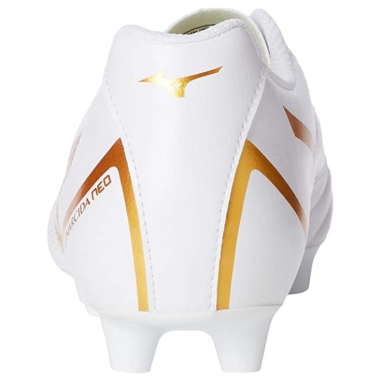 Mizuno Свободные AG Резиновые Короткие Шипы Искусственное Поле Противоскользящие Износостойкие Футбольные Бутсы Унисекс Бело-Золотые Кроссовки P1GA249407