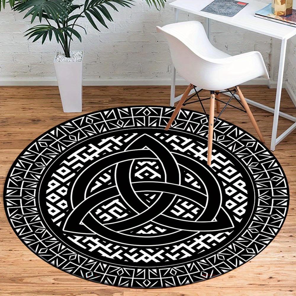 1pc Retro 2416536447 Pattern Round Floor Mat, Non-slip for Living Room Bedroom Chair Carpets Home Decor Gifts, Home Decor Room Decor Outdoor