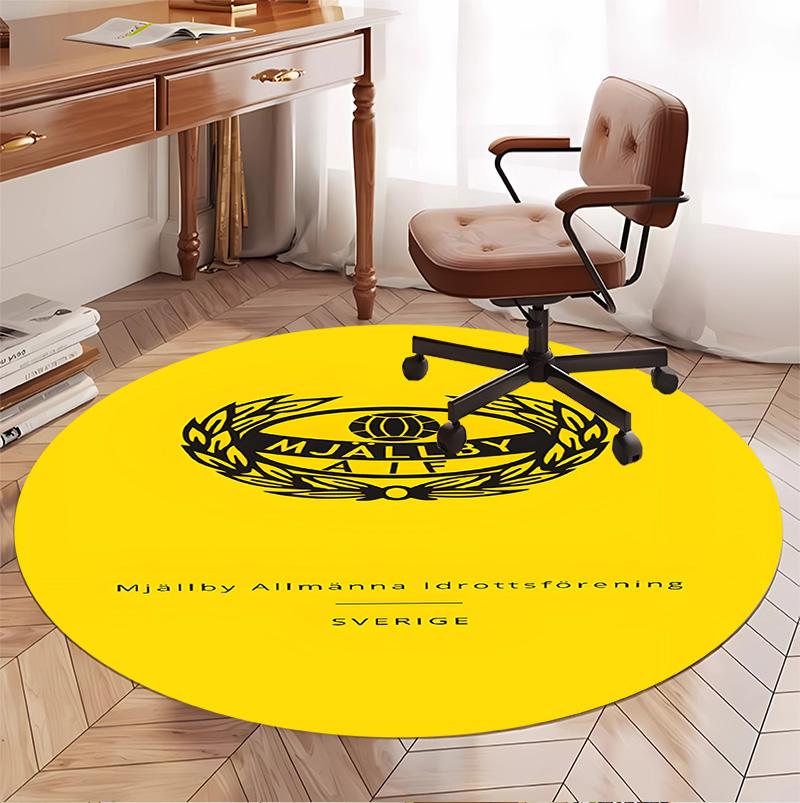 Mjallby AIF Pattern Round Rug, Indoor/Outdoor Mat, for Picnic, Gameroom, Bedroom, Office, Living Room, Home Decor Carpet, Birthday Gift