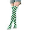 Women Christmas Stockings Cotton Striped Over Knee Halloween Cosplay Thigh High Party Long Socks