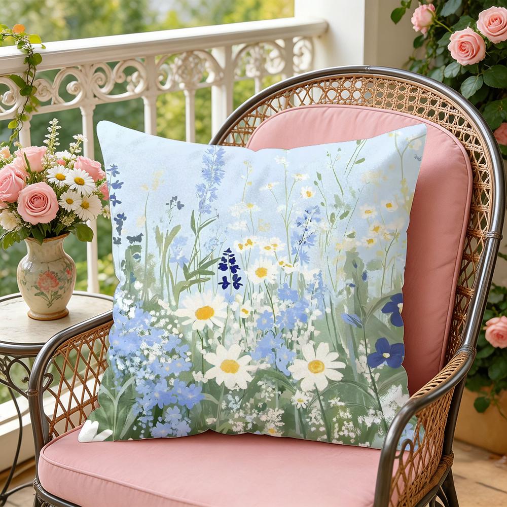 Little Flowers Cushion Cover Soft Plush Throw Pillow Cover DoubleSided Decorative Cushion Case Sofa Bedroom Home Decor