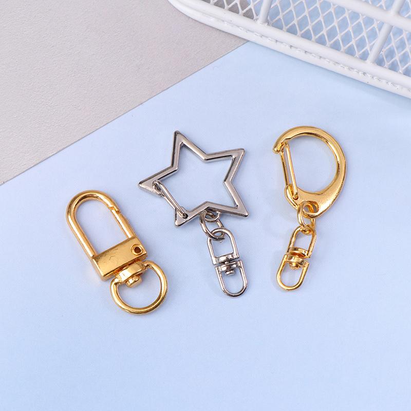 10 шт. Звезда Пентаграмма D-образная полая цепочка для ключей Кольца для ключей DIY Аксессуары для ключей с застежкой-лобстером Изготовление ювелирных изделий