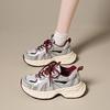 2025 Early Spring New Mesh Breathable Round Head Thick Sole Heightening Dad Shoes Women's Versatile Casual Sports Shoes