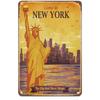New York Paris Great Wall World Famous Building Metal Tin Signs Posters Plate Wall Decor for Bars Man Cave Cafe Clubs Home