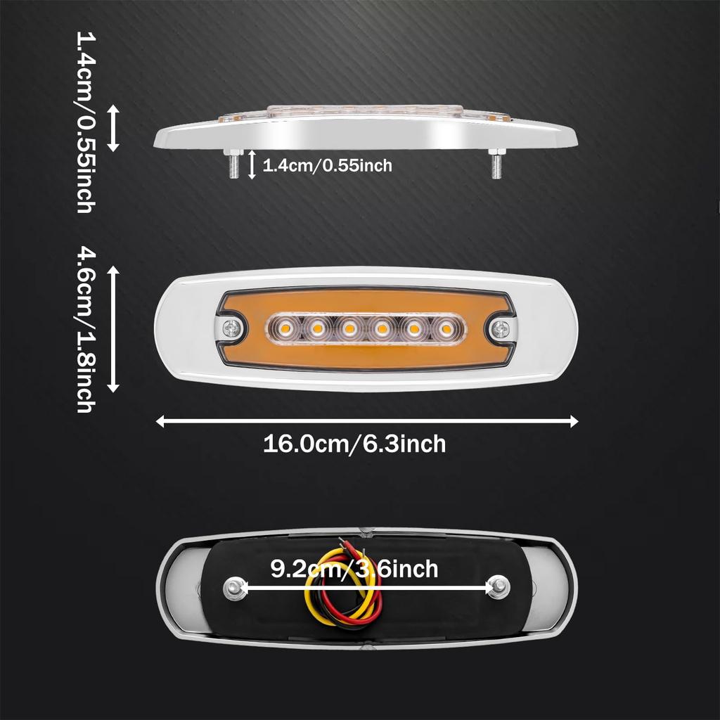 X-STYLE Боковой габаритный фонарь, LED, 12 В, 24 В, Постоянный свет + Последовательный динамический желтый,