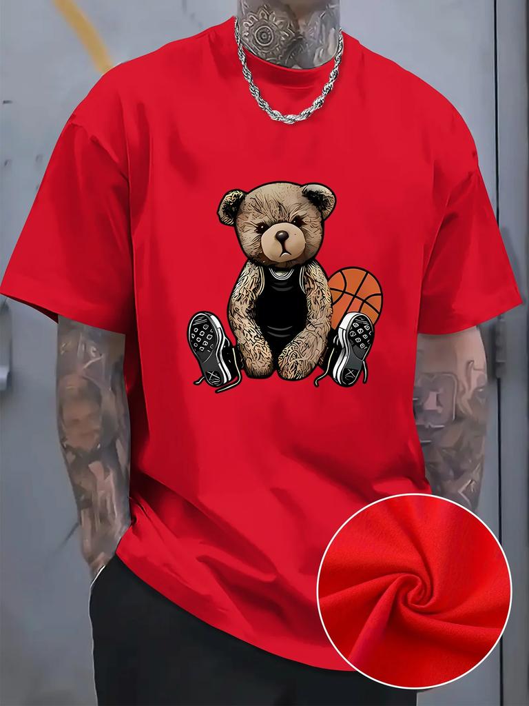 Men's Casual Short Sleeve Print T-Shirt for Warm Weather - Breathable, Soft, and Comfortable Fashion Apparel