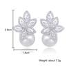 ZAKOL Temperament Imitation Zircon Flower Stud Earrings Elegant Leaf Marquise Zirconia Wedding Party Zircon for Women
