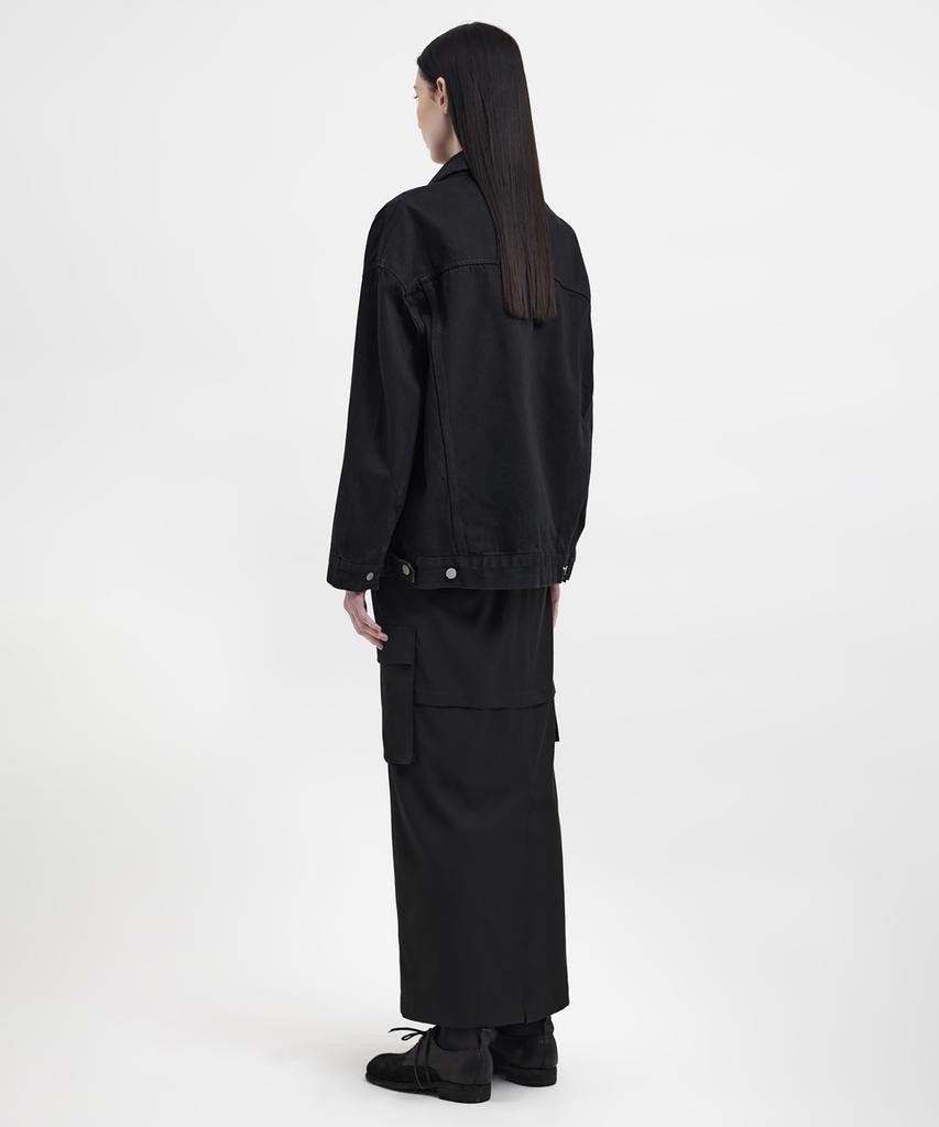 Youth Oversized Denim Trucker Jacket (Unisex) - Black