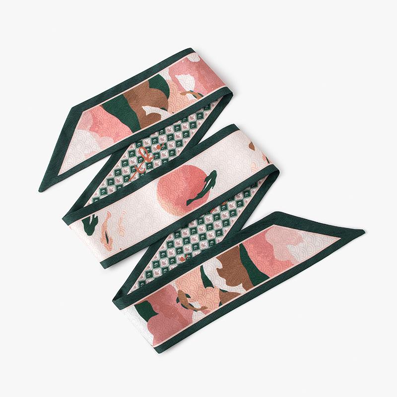 Dunhuang Silk Scarf: Chinese-Style Women's Ribbon, Headband, and Binding Bag Accessory.