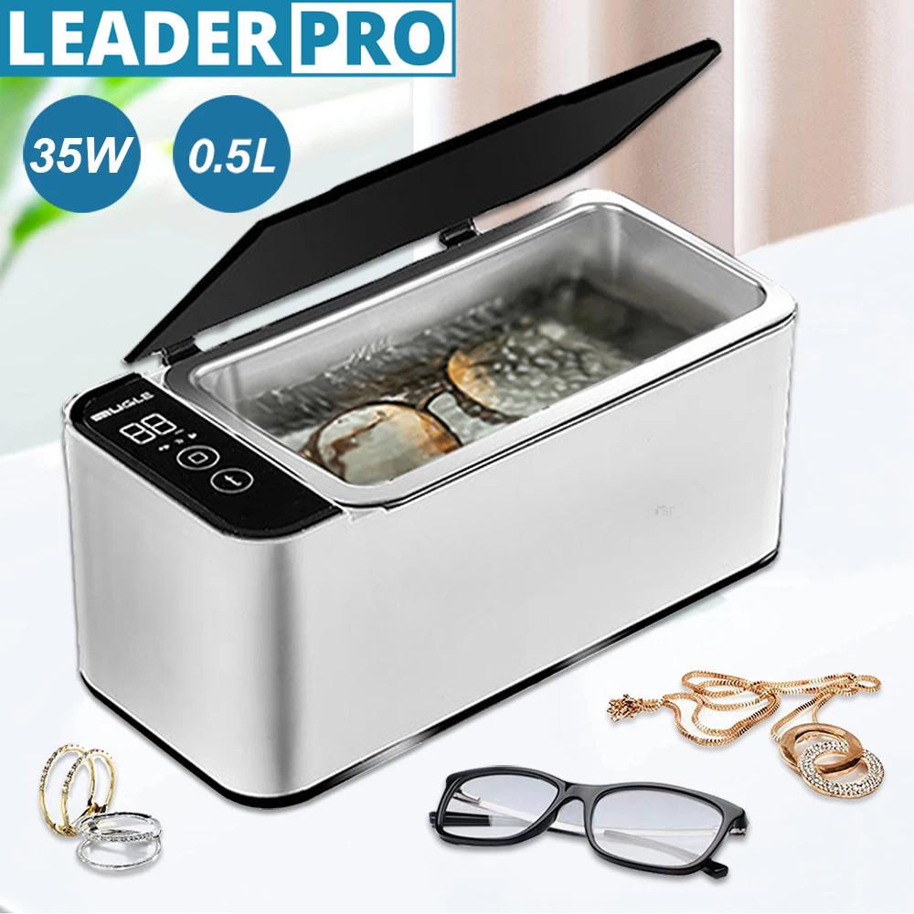 35 Вт Ультразвуковой очиститель для очков и ювелирных изделий 500 мл Большая емкость Ультразвуковая чистящая машина Портативная ультразвуковая ванна для мытья