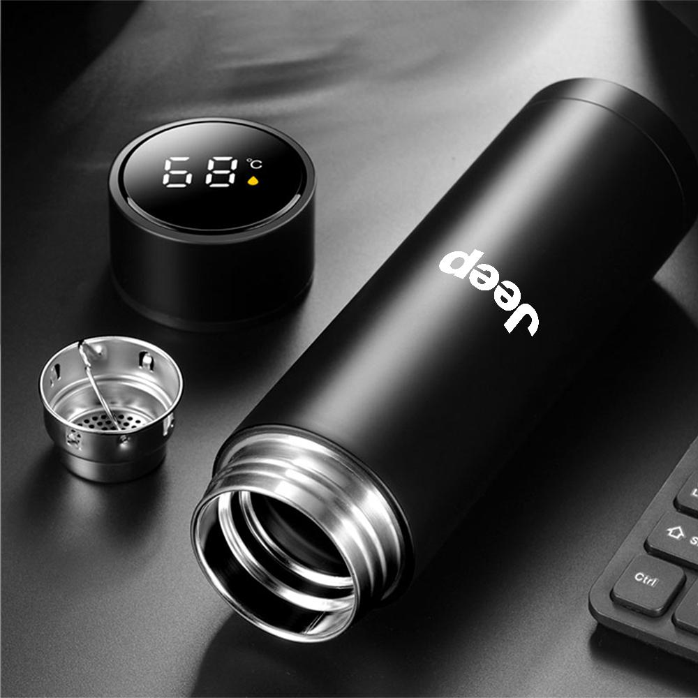 For Jeep Auto Logo Thermo Mug Double Stainless Steel Leak_Proof Car Thermos Cup For Jeep Grand Cherokee Wrangler Renegaed Com